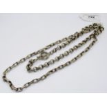 Two silver chain link necklaces, 95g Tiffany style is 38cms, other is 50cms
