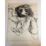 Douglas Portway, signed Limited Edition etching, study of a child sleeping, unframed, 51cms x