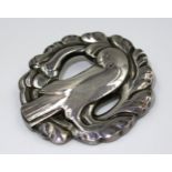 Georg Jensen, sterling silver dove brooch, No.165