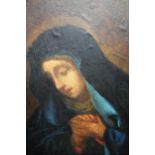 Early 19th Century oil, head and shoulder portrait of the Madonna, 48cms x 36cms