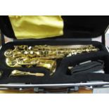 Modern Antigua saxophone with strap, reeds and various accessories, in original fitted hard case