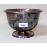 Modern London silver pedestal rose bowl, designed for ' The year of the rose ' by Algernon Asprey,