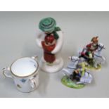 Pair of good quality Continental porcelain figures of Napoleonic soldiers on horseback, 8.5cms