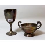 Two 20th Century silver trophy cups, 13oz t.