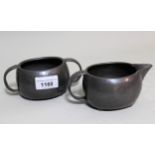 Liberty & Co. pewter cream jug and sugar basin No.01535