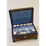 Good quality Victorian rosewood, mother of pearl inlaid workbox, with original fitted interior,