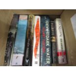 Box containing a quantity of hardback novels, some First Editions, including Robert Goddard,