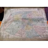 Large late 20th Century printed wall hanging map