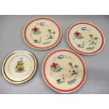 Three Minton printed and enamel decorated Noah's Ark plates, together with a Minton's plate