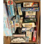 Box containing seventeen unmade model Aircraft kits, including Airfix, Revel etc.