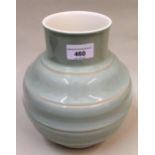 Large Wedgwood Keith Murray Celadon ribbed bulbous form vase, 23cms high Some crazing, otherwise