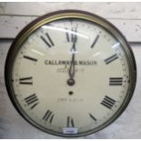 19th Century mahogany circular dial clock, the painted convex 12in dial signed Callaway & Mason,
