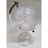 Waterford glass terrestrial globe with presentation inscription to Sir Bernard Ingham (Provenance: