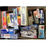 Box containing seventeen unmade model Aircraft kits, including Airfix etc.