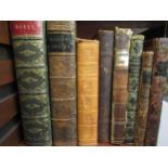 Small quantity of antique part and leather bound books with gilt tooled spines (some at fault)