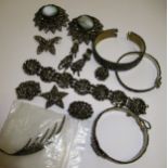 Small quantity of 19th Century cut steel jewellery All in generally good condition without losses