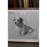 Cecil Aldin, artist signed coloured print, a terrier ' Jemima ' printed and published Eyre and