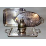 Early 20th Century Austrian silver plated pear shaped container, housing a Schnapps set with