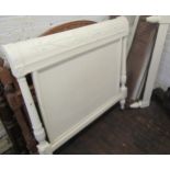 Small mid 20th Century French mahogany double bed with later white painted finish, 117cms wide x