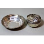 Reed & Barton, American sterling silver shallow bowl together with a small Birmingham silver sugar