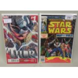 Marvel Star Wars comic, Issue 8, signed by Dave Prowse together with Thor, Issue 1, signed by
