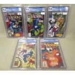Marvel Venom Lethal Protector comic, Issues 2 to 6, all CGC graded