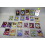 Quantity of modern 25th Anniversary Pokemon cards including Charizard, Alakazam and Pikachu etc.