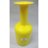 Yellow Holmegaard Gul vase, 30cms high In good condition