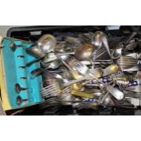 Quantity of miscellaneous silver plated cutlery, some in original cases