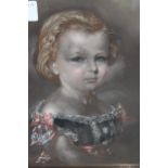 Early 19th Century pastel portrait of a child, 22cms x 19cms