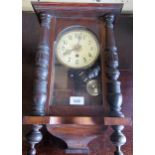 Small Vienna style wall clock with a single train movement, 42.5cms high together with an