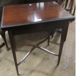 Early 20th Century mahogany rectangular fold-over card table, 56cms wide together with an