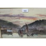 Henry Fuller, watercolour, St Aubyn's Harbour Jersey, signed verso, 24cms x 36cms, framed