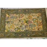 Small Indo Persian rug of Persian design with a floral pattern on an ivory ground with borders,