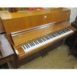 Modern teak cased upright piano by Fazer Please see further images