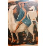 Eleanor Esmonde-White, artist signed, Limited Edition lithograph, figure on horseback No.5 of 9,