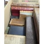 Box containing various 19 / 20th Century leather bound books to include ' History of The County of