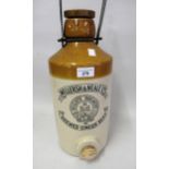 Mellersh & Meale Limited Reigate Brewery stoneware ginger beer dispenser, 38cms high Chips to tops -