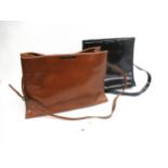 Coccinelle, brown leather shoulder bag together with a Coccinelle black leather shoulder bag,