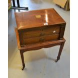 Late 19th / early 20th Century walnut canteen cabinet on stand, 52cms wide