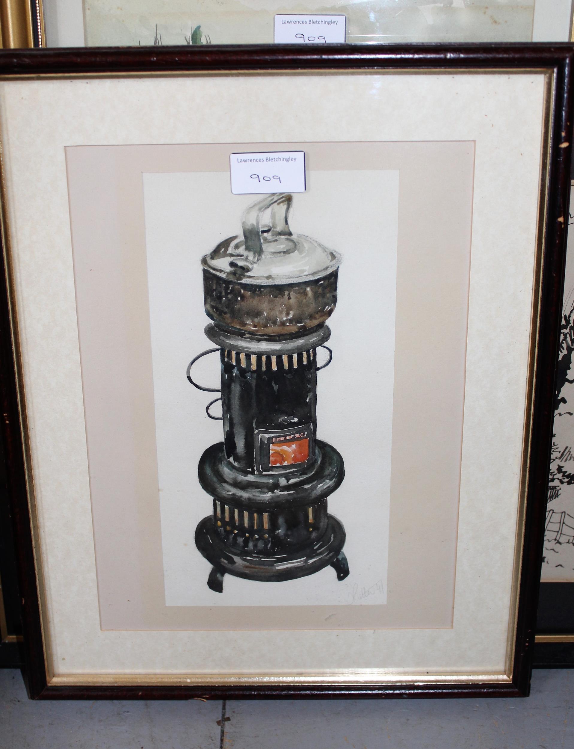 Thomas Rutter, group of four various watercolours and sketches, framed - Image 4 of 4