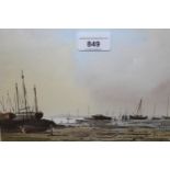 Duncan Russell, watercolour, ' West Mersea ', signed, 17cms x 25cms, framed