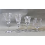 Royal Brierley cut crystal part suite of drinking glasses Seven wine glasses Six small wine