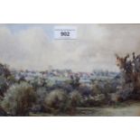 James P. Barraclogh, watercolour landscape with distant village, signed, 18cms x 27cms (Thomas Agnew