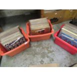 Three boxes containing a collection of 1960's/1970's rock and pop LP's including Buddy Holly, Elvis,