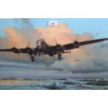 Robert Taylor, limited edition print, 'Strike & Return', signed by various aircrew, 40cms x 60cms