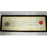 Freedom of London document inscribed 'Arthur Edward Haskett, citizen of London', in an oak frame 9cm