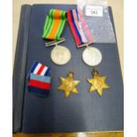 World War II four medal group comprising: 39/45 medal, Defence medal, France and Germany Star and