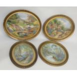 Pair of early 20th Century oval gilt framed silkwork pictures, rural scenes, 20cms x 26cms
