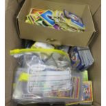Box containing a quantity of modern Pokemon cards including a small amount of Holo's